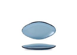 Isla Ocean Blue Organic Oval Glass Platter